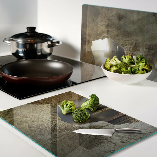 Deska kuchenna szklana Widok na morze przez grotę