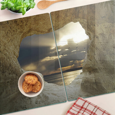 Deska kuchenna szklana Widok na morze przez grotę