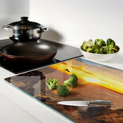 Szklana deska do krojenia Zachód słońca nad morzem