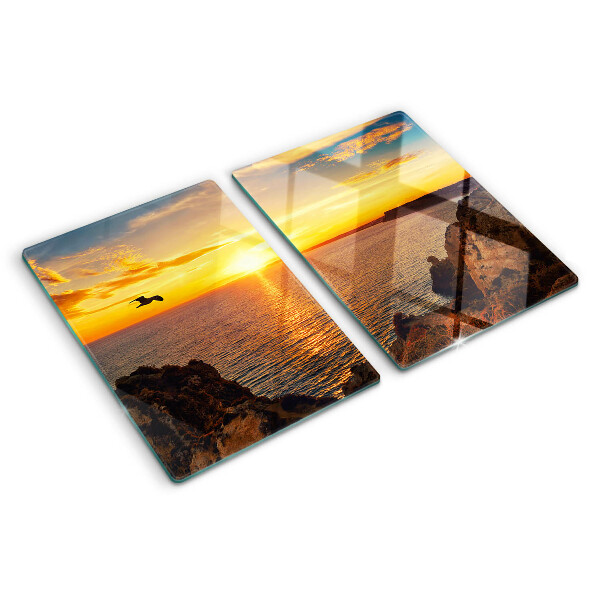 Szklana deska do krojenia Zachód słońca nad morzem