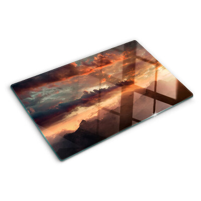 Szklana deska do krojenia Zachód słońca nad górami