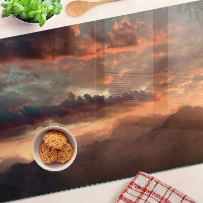 Snijplanken glas Zonsondergang boven de bergen