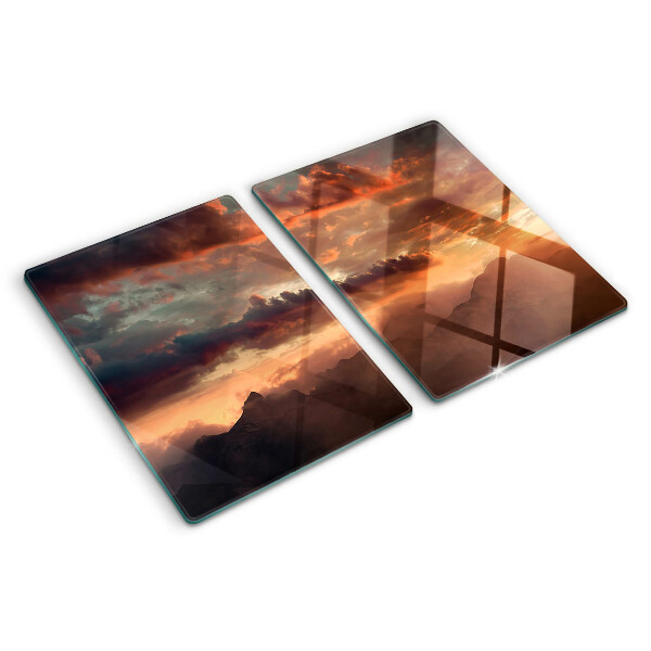 Szklana deska do krojenia Zachód słońca nad górami