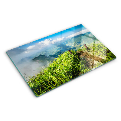 Glazen snijplanken Berglandschap met groen
