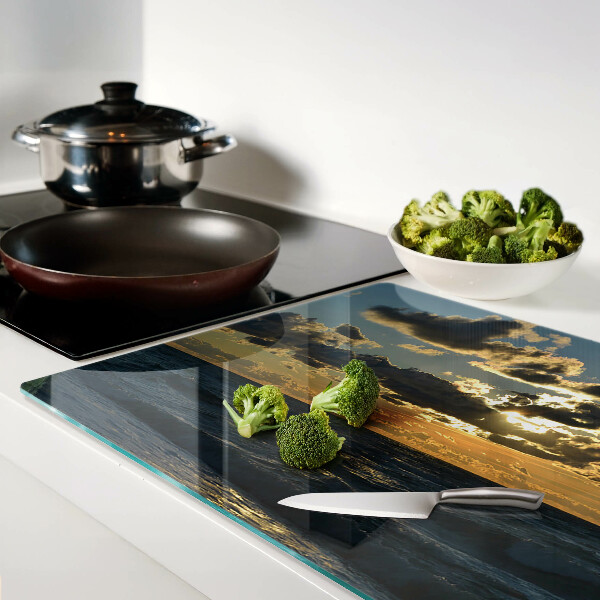 Szklana deska kuchenna Zachód słońca nad morzem