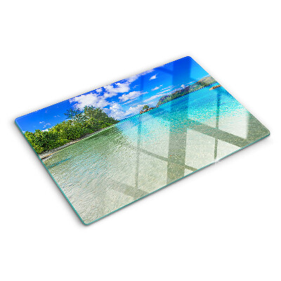 Deska kuchenna szklana Tropikalna plaża z lazurową wodą