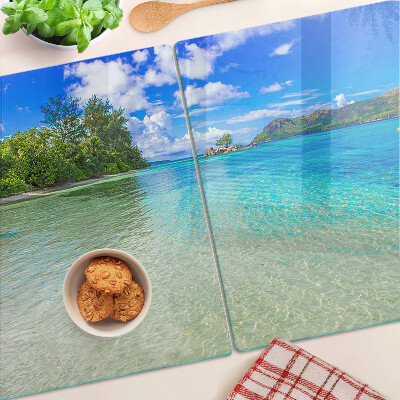 Deska kuchenna szklana Tropikalna plaża z lazurową wodą