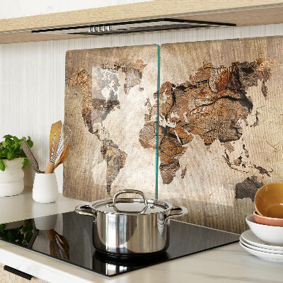 Glazen snijplanken Vintage wereldkaart