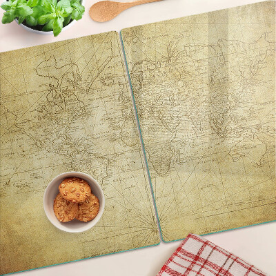 Snijplanken glas Oude wereldkaart