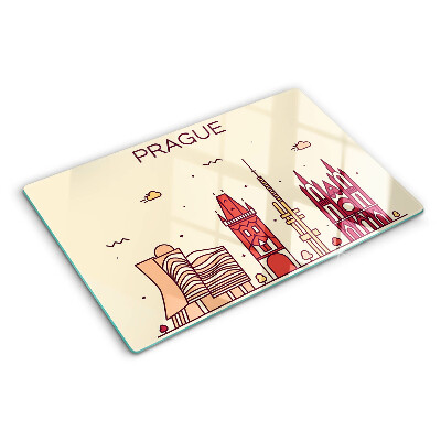 Deska kuchenna szklana Praga - widok miasta