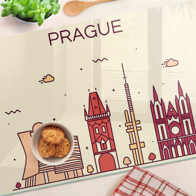 Snijplanken glas Praag - stadsgezicht