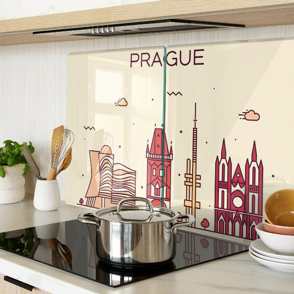 Snijplanken glas Praag - stadsgezicht