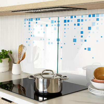 Szklana deska do krojenia Niebieskie kwadraty na białym tle