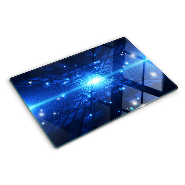 Snijplanken van glas Technologisch patroon in blauwe tinten