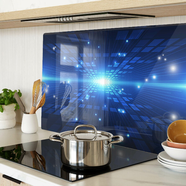 Szklana deska kuchenna Technologiczny wzór w odcieniach niebieskiego
