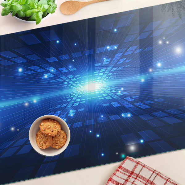 Szklana deska kuchenna Technologiczny wzór w odcieniach niebieskiego