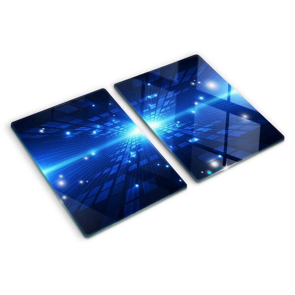 Szklana deska kuchenna Technologiczny wzór w odcieniach niebieskiego