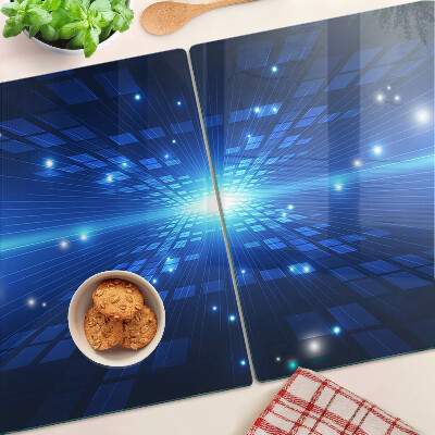 Szklana deska kuchenna Technologiczny wzór w odcieniach niebieskiego