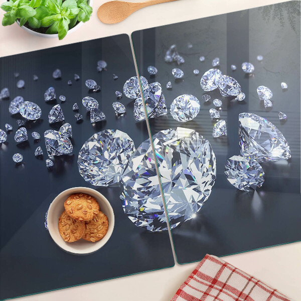 Snijplanken van glas Kristallen en diamanten