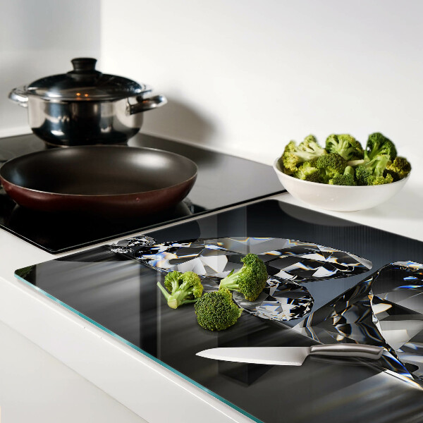 Szklana deska do krojenia Diamenty na czarnym tle