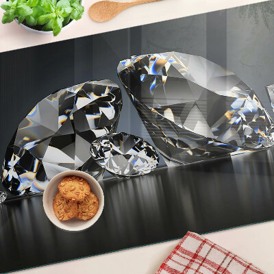 Szklana deska do krojenia Diamenty na czarnym tle