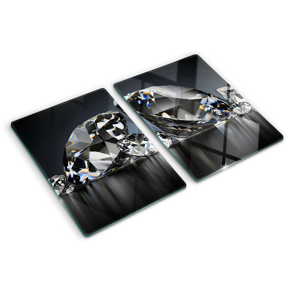 Szklana deska do krojenia Diamenty na czarnym tle