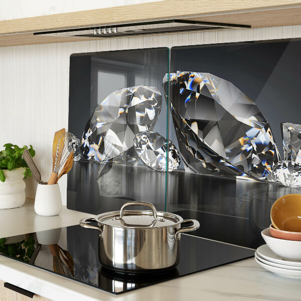 Szklana deska do krojenia Diamenty na czarnym tle