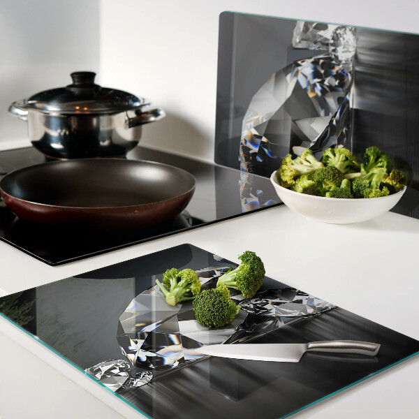 Szklana deska do krojenia Diamenty na czarnym tle