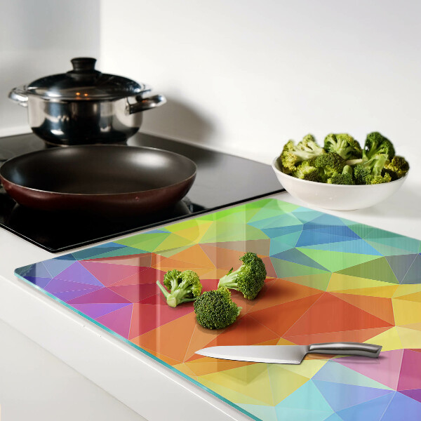 Szklana deska do krojenia Geometria kolorowych trójkątów