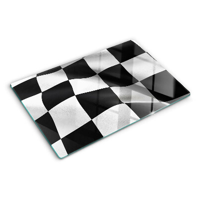 Glazen snijplanken Schaakbord in zwart-wit