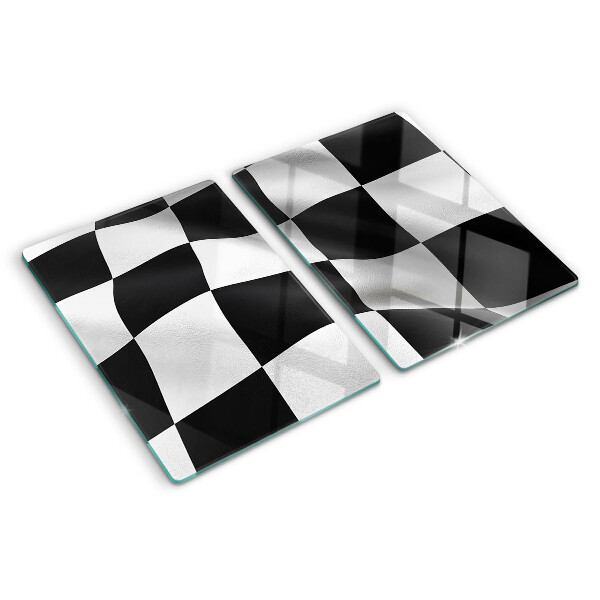 Szklana deska kuchenna Szachownica w czerni i bieli