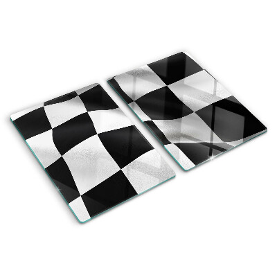 Glazen snijplanken Schaakbord in zwart-wit