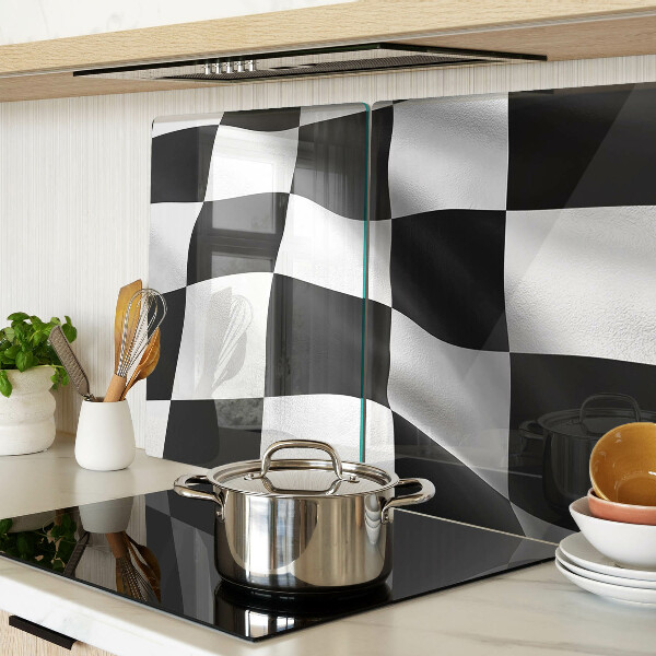 Szklana deska kuchenna Szachownica w czerni i bieli