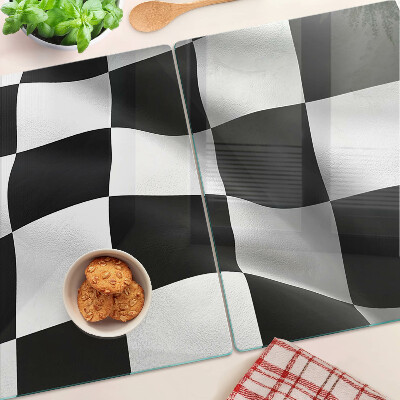 Szklana deska kuchenna Szachownica w czerni i bieli