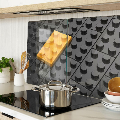 Szklana deska do krojenia Klocki LEGO na czarnym tle