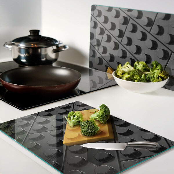 Szklana deska do krojenia Klocki LEGO na czarnym tle