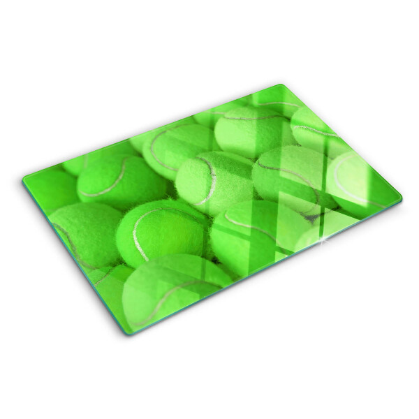 Szklana deska do krojenia Piłki tenisowe na zielonym tle