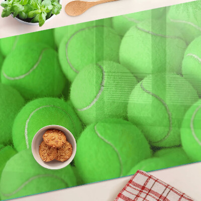 Szklana deska do krojenia Piłki tenisowe na zielonym tle