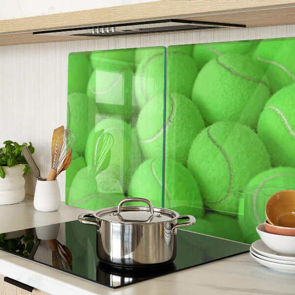 Szklana deska do krojenia Piłki tenisowe na zielonym tle