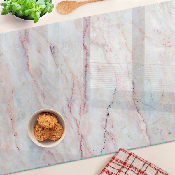 Deska kuchenna szklana Marmurowy wzór w odcieniach różu