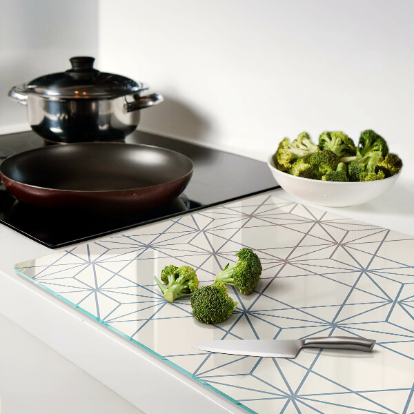 Szklana deska do krojenia Geometria z trójkątami i liniami