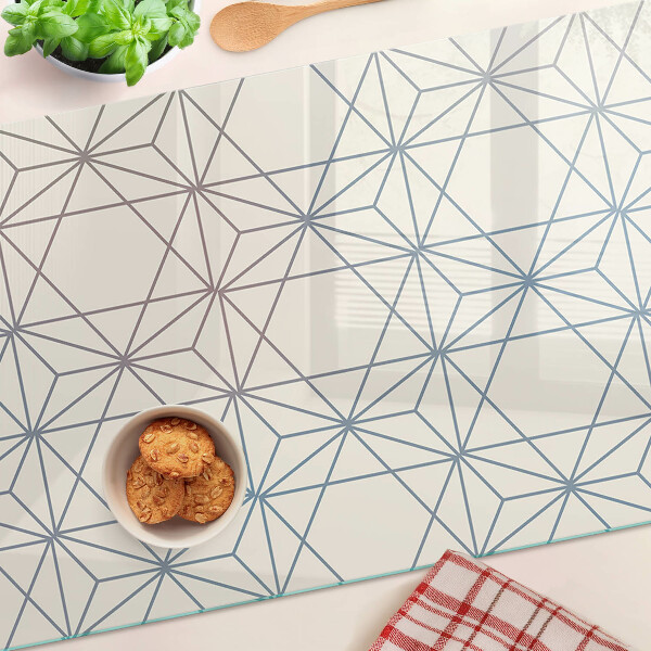 Szklana deska do krojenia Geometria z trójkątami i liniami