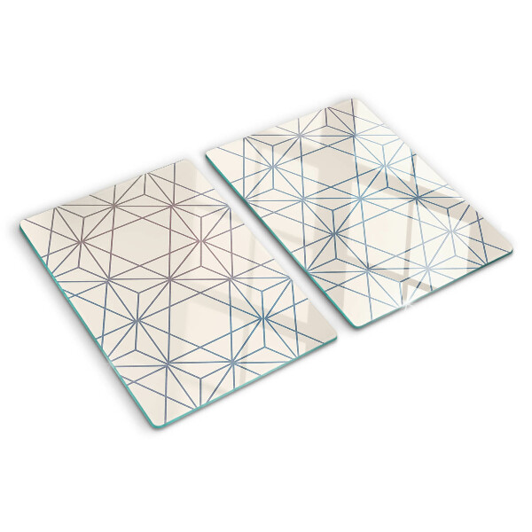 Szklana deska do krojenia Geometria z trójkątami i liniami
