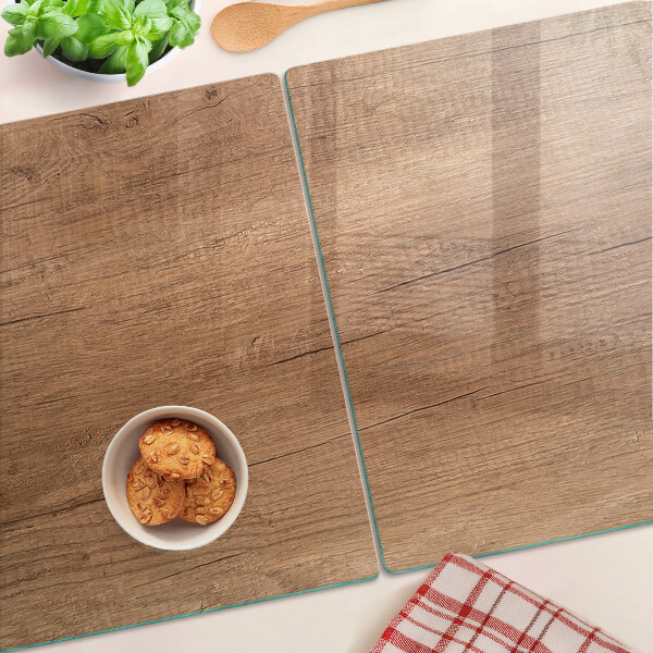 Szklana deska kuchenna Drewno z refleksją okna