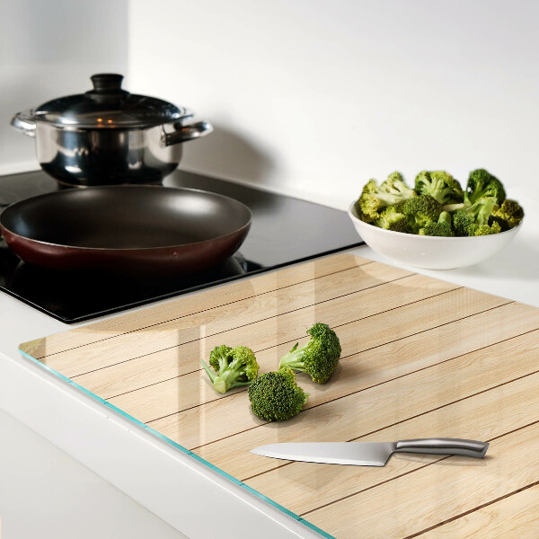 Deska kuchenna szklana Deska drewniana w jasnym kolorze