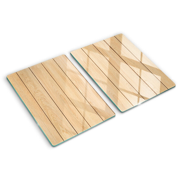 Glazen snijplanken Lichtgekleurde houten plank