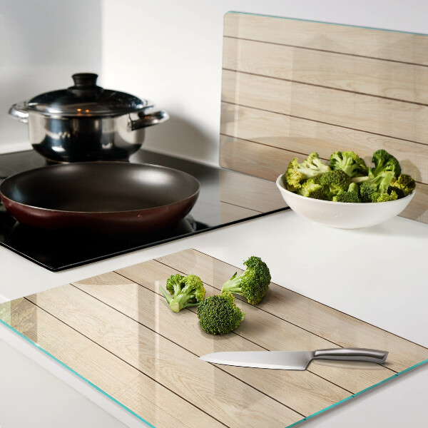 Deska kuchenna szklana Deska drewniana w jasnym kolorze