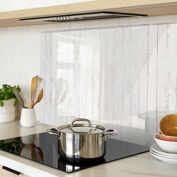 Szklana deska kuchenna Białe deski drewniane