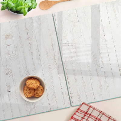 Szklana deska kuchenna Białe deski drewniane