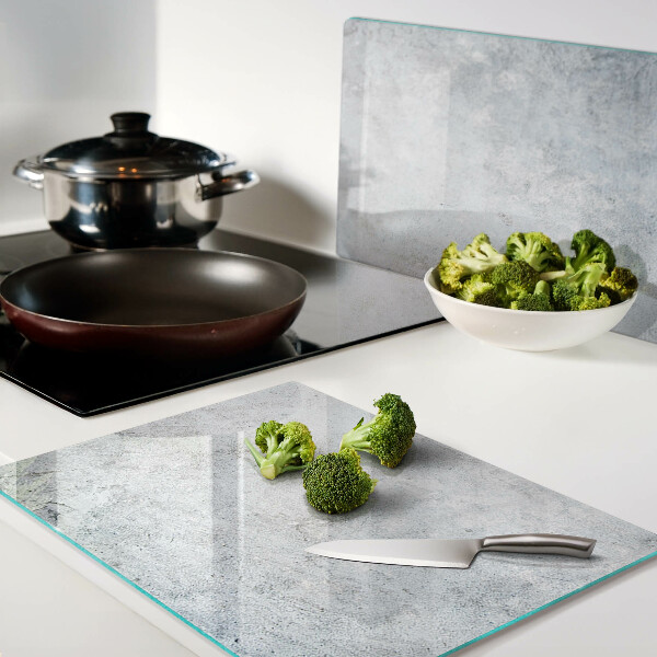 Szklana deska kuchenna Betonowy efekt z odbiciem